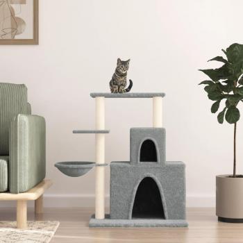 Árbol para Gatos con Arañazos en Sisal Gris Claro 83 cm