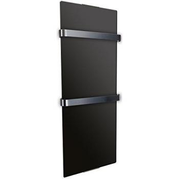 Radiador Seca Toallas Eléctrico Decorativo Negro 1200W IP24 con 2 Porta Toallas