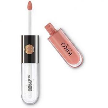 KIKO Milano Unlimited Double Touch 102 | Barra de labios líquida en 2 pasos, acabado luminoso. Hasta 12 horas de duración. Base de color no-transfer