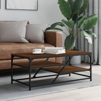 Mesa de centro madera de ingeniería 100x49x40 cm Negro, Roble Sonoma, Roble ahumado - Mesita de Salón o Comedor o Auxiliar Mesa de Café
