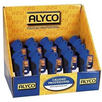 Alyco 108034 - Expositor 24 navajas para electricista con doble muesca pelacables ALYPLUS 210-120 mm