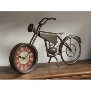 Reloj de moto vintage de metal para colocar - 51 cm x 8.5 cm x 26 cm - Marrón - SAVANNAH