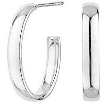Itemporality Pendientes City, de plata media caña con tubo oval. SEA-100-152-02