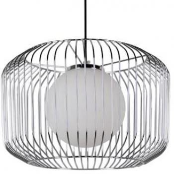 Lámpara de Techo Funcional de Metal Plateado y Blanco 38x38x23 cm - Iluminación y Decoración Adda Home
