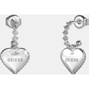 Pendientes Guess Falling in Love con diseño de corazón en acero y circonitas