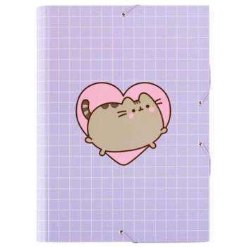 Carpeta solapas Pusheen Moments A4 clasificadora escolar cartón con gomas para vuelta al cole