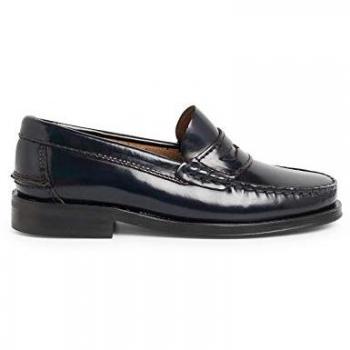 Mocasines de Piel para Niño Estilo Clásico en Color Azul Marino Talla 39