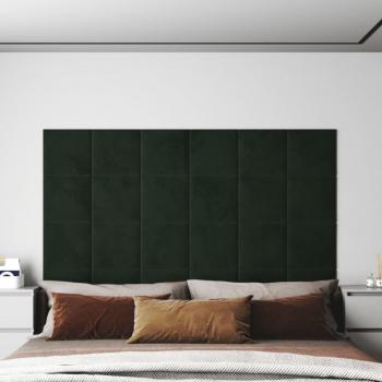 Paneles de pared terciopelo verde oscuro 12 uds 30x30 cm 1,08m²
