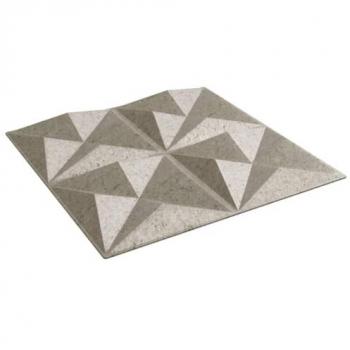 Paneles de pared XPS origami Beton 50x50 cm 24 uds 6 m²