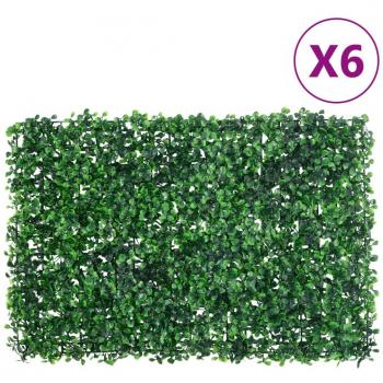 Valla de hojas de arbusto artificial 6 uds verde 40x60 cm Vidaxl