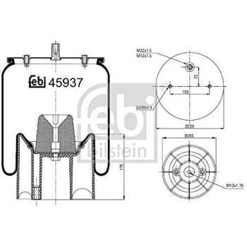febi bilstein 45937 Air Spring with plastic piston, pack of one