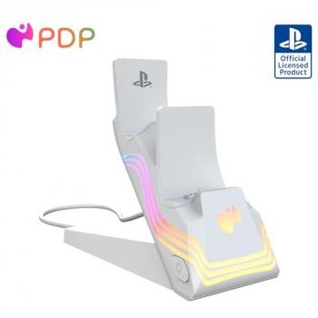 Cargador Doble PDP Afterglow Wave Blanco para PS5