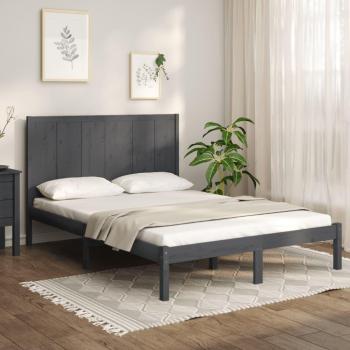 Estructura de cama redonda de pino gris 120x200 cm