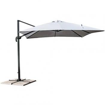 Parasol de jardín cuadrado 3x3 con brazo de aluminio Paradise - sin volante