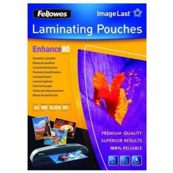 Fellowes 5306207 Fundas de Plastificar Brillo Tamaño A3 80 Micras Paquete de 100 Unidades