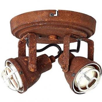 Lámpara de techo Bente 2 luces color óxido GU10, cabezas giratorias