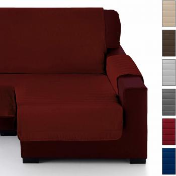 Eiffel Textile Cubre Sofá Longue Acolchado Mascotas, 100% Poliester, Granate, Chaise Derecha 280