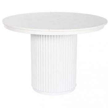 Mesa de Comedor Home ESPRIT Blanco Metal Mármol 110 x 110 x 76 cm