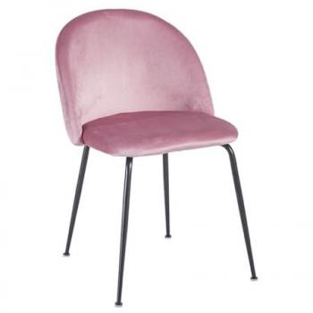 Pack 4 Sillas Comedor Black Dalnia Terciopelo Rosa