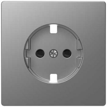 Schneider Electric MTN2330-6036 Tapa para Base Schuko 16A de La Gama D-Life Policarbonato Mate, Aluminio para Instalación Empotrada con Fijación Conectable