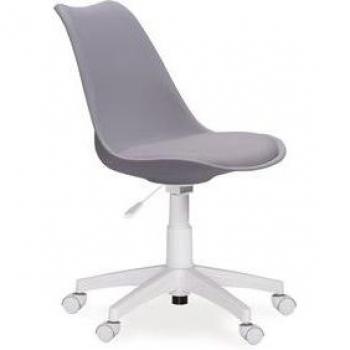 Silla Estudio Oficina Giratoria Luna Color Gris y Blanco