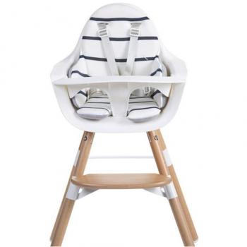 Childhome CHEVOSCMA - Cojín para Trona Evolu, Unisex, Blanco /Azul Marino