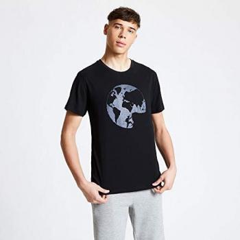 Dare2b Determine-Camiseta con Estampado Gráfico De Algodón De Estilo Informal Y Manga Corta T-Shirts/Polos/Vests, Hombre, Black, XS