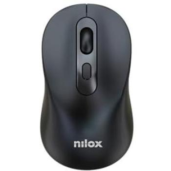 Ratón Nilox Bluetooth Inalámbrico 1600 DPI Compacto y Ergonómico, Recargable USB-C, Silencioso, Negro
