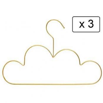 Set de 3 perchas doradas en forma de nube para niños - Atmosphera Créateur d'Intérieur