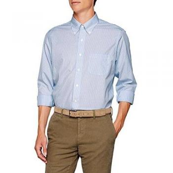 BROOKS BROTHERS Camicia no Iron Milano Camisa de Oficina, BLU