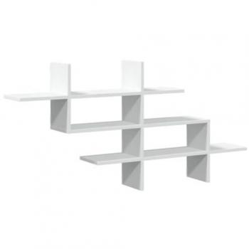 Estantería de pared madera ingeniería blanca 124,5x18x60,5 cm