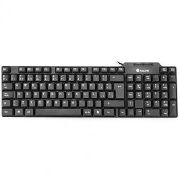Teclado Alámbrico NGS Funky V2 - 104 Teclas, Resistente a Derrames, Plug and Play, USB - Color Negro
