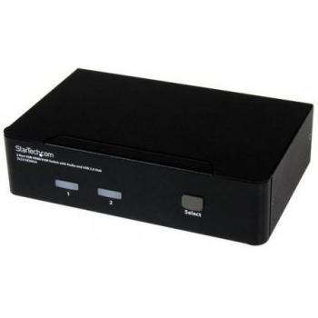 StarTech.com Conmutador Switch KVM 2 Puertos HDMI® con Hub Concentrador USB 2.0 Audio - 1920x1200 - Periférico de Entrada