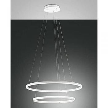 Lámpara Colgante LED Giotto de 65W con Vidrio Blanco - Fabas Luce