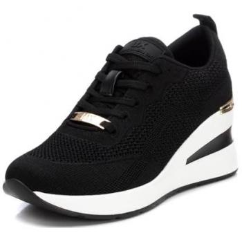 Zapatillas Deportivas de Mujer Xti con Cordones y Cuña de Goma Color Negro Talla 39