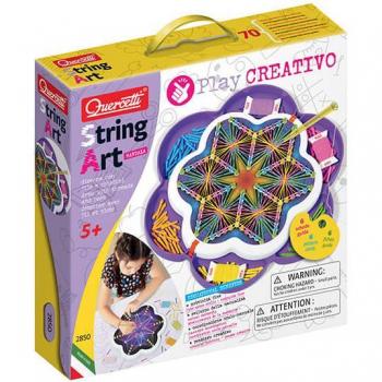 Quercetti Play Creativo Arte Cordones Mandala - Juego creativo de arte en cuerdas, incluye múltiples colores, diseñado para la creación de mandalas, fomenta la creatividad y la motricidad fina