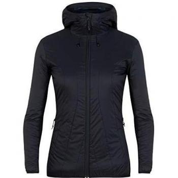Icebreaker Hyperia Lite Hybrid Hooded Jacket Abrigo, Negro, Small