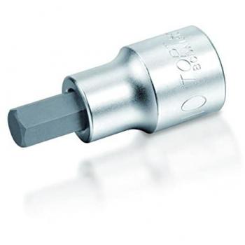 Inserto hexagonal TOPTUL 1/4 6 mm - Piezas insertables de llave de cubo, fabricado en acero aleado, acabado pulido, compatible con llaves de impacto y destornilladores eléctricos