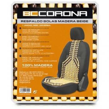 Respaldo de Bolas de Madera Beige para Asiento de Coche Universal 95*47Cm