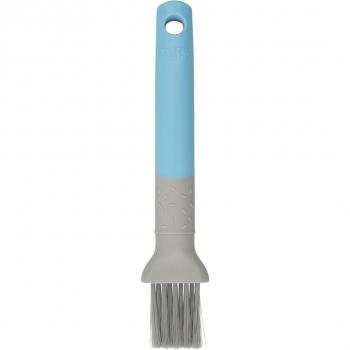 Pincel de silicona Merry & Bright para asar y hornear con mango de PP y cerdas de silicona platino, apto para lavavajillas - gris y colorido