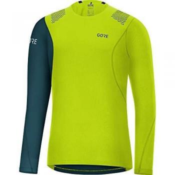GORE WEAR R7 Camiseta Manga Larga, Hombre, Verde cítrico/Nórdico Oscuro, S