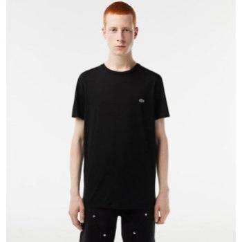 Camiseta Pima negra Lacoste para hombre, básica
