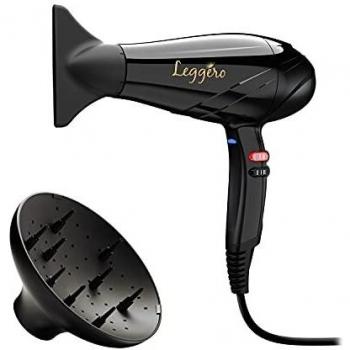 Secador de Pelo Ga.ma Leggero 2100W Negro con 4 Temperaturas y 2 Velocidades