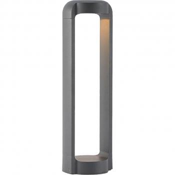 Baliza LED Lucande Habsa, altura 50 cm, moderna, color negro, fabricada en aluminio, con 1 llama, ideal para iluminación de senderos y exteriores