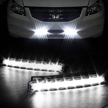 Eximtrade 2 Piezas 8 LED Auto Coche Conducción Luces Diurna Faros Antiniebla Lámpara DRL SUV Camión Vehículo