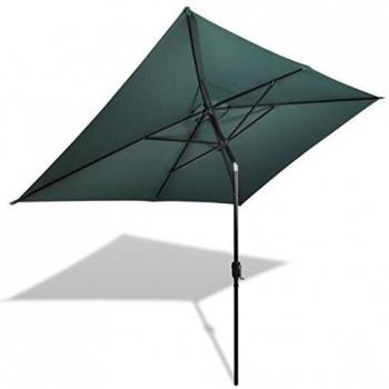 vidaXL Sombrilla de Jardín Rectangular Plegable Tela Verde 200x300 cm Parasol