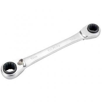 Alyco 191630 Llave de estrella con carraca reversible, Gris, 8x10 / 12x13 mm
