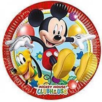 Folat B.V. 81508 Pack 8 Platos 23 cm, Mickey Mouse, Sintético, Multicolor, 8 Unidades