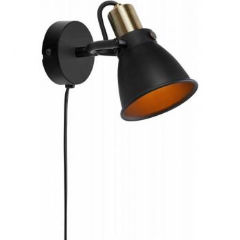 Aplique negro ALTON 1 bombilla diseño moderno