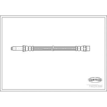 Latiguillo de freno CORTECO 19026386 - manguera flexible para el sistema de frenos, fabricada en material resistente a la presión y a la abrasión, con conexiones roscadas para fácil instalación, cumple con